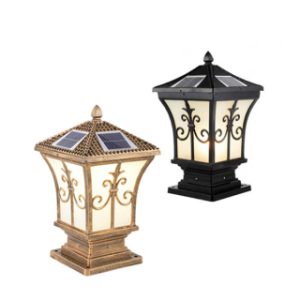 Đèn cổng năng lượng mặt trời  mặt kính thuỷ tinh [Công tắc - Nhôm đúc dày]